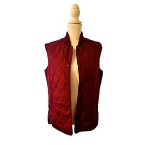 NEW Banana Republic Quilted Cardigan Vest in Burgundy